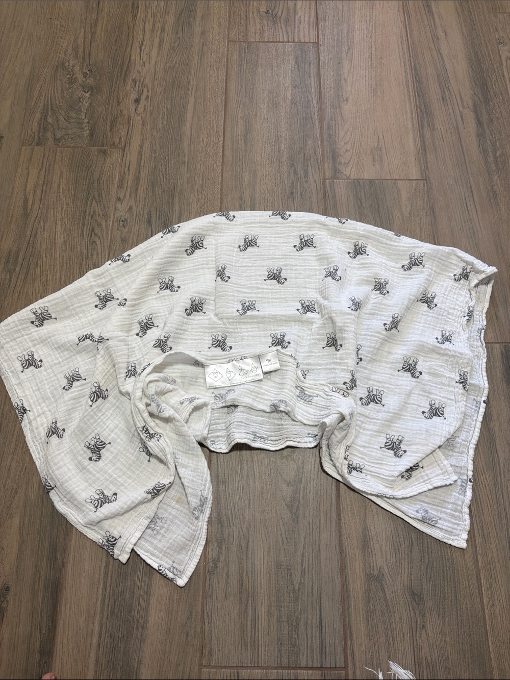Amazing Baby White 100% Cotton Swaddle Blanket with Zebra Print